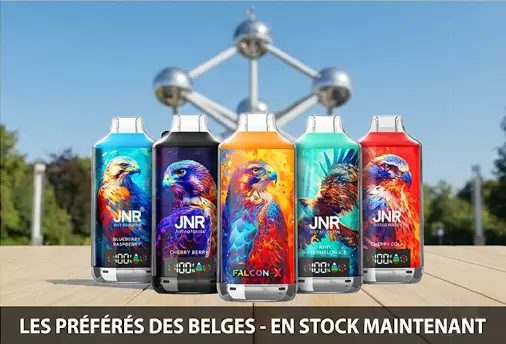 Les meilleures saveurs JNR Puff Falcon 16k disponibles en Belgique : Sakura Grape et Watermelon Rooty Fizz.